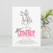 Invitation She Found Her Cowboy Pink Bridal Shower (Debout devant)
