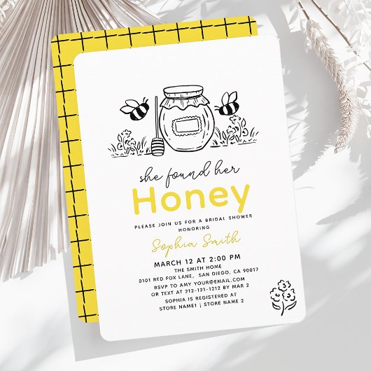 Invitation She found her Honey Hand-drawn Bridal Shower
