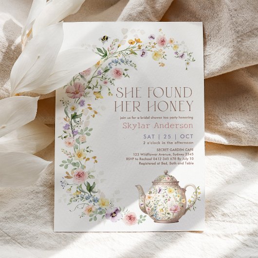 Invitation She Found Her Honey Wildflower Bridal Shower Tea