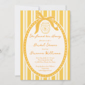 Invitation She found her honey yellow stripes bridal shower (Devant)