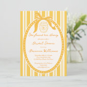 Invitation She found her honey yellow stripes bridal shower (Debout devant)