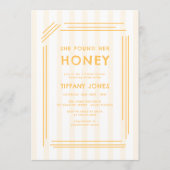 Invitation She Found Her Honey Yellow Stripes Bridal Shower (Devant)