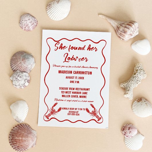Invitation She Found Her Lobster Nautical Bridal Shower
