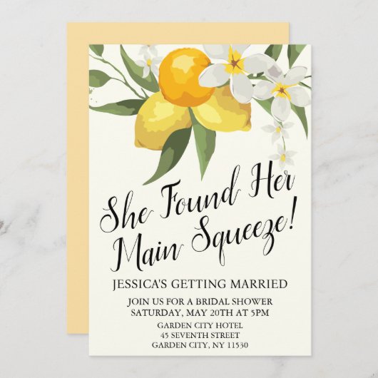 Invitation She Found Her Main Squeeze 🍋 (Devant / Derrière)