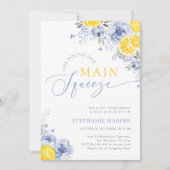 Invitation She Found Her Main Squeeze Blue Bridal Shower (Devant)