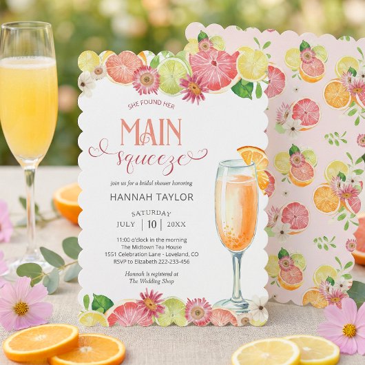 Invitation She Found Her Main Squeeze Bridal Shower