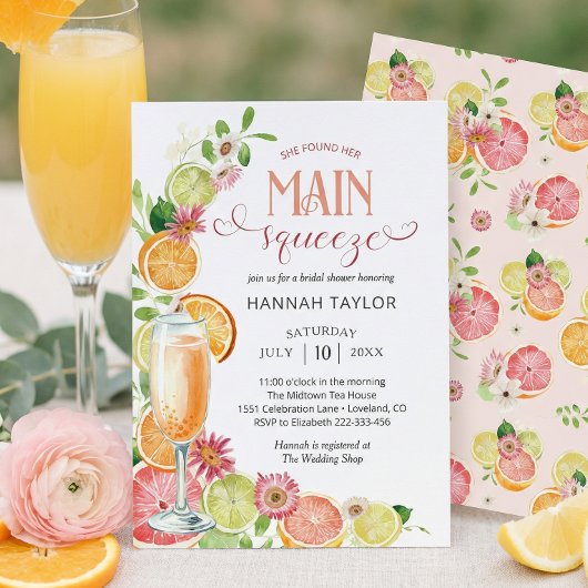 Invitation She Found Her Main Squeeze Bridal Shower