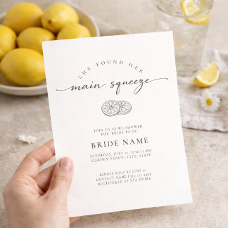 Invitation She Found Her Main Squeeze Lemon Bridal Shower