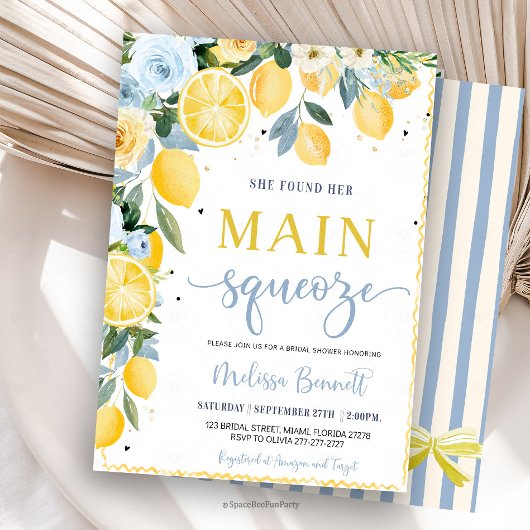 Invitation She Found Her Main Squeeze Lemon Bridal Shower 