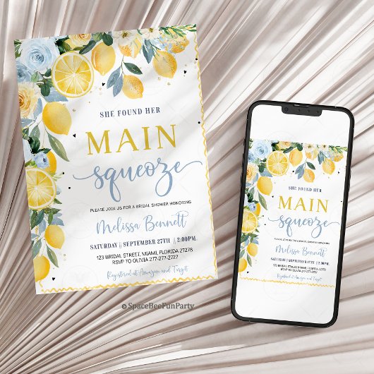 Invitation She Found Her Main Squeeze Lemon Bridal Shower 
