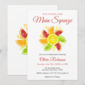 Invitation She Found Her Main Squeeze Lemon Bridal Shower  (Devant / Derrière)