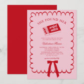 Invitation She Found Her Perfect Match Doodle Bridal Shower  (Devant / Derrière)