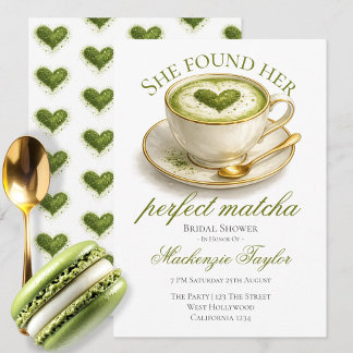 Invitation She Found Her Perfect Matcha Bridal Shower 