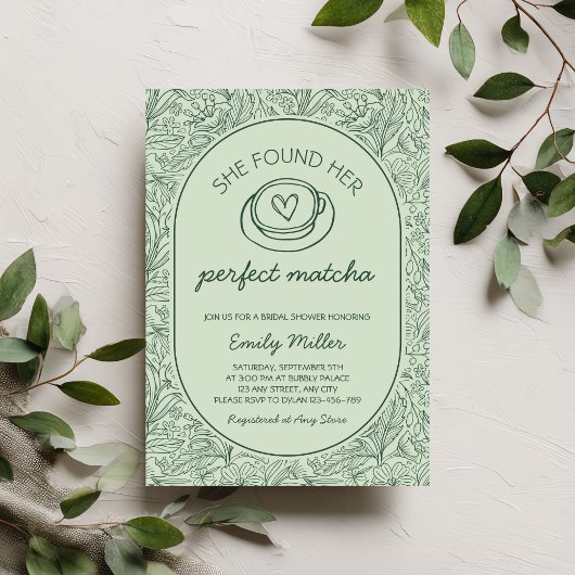 Invitation She Found Her Perfect Matcha Bridal Shower