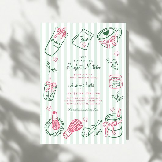 Invitation She Found Her Perfect Matcha Green  Bridal Shower