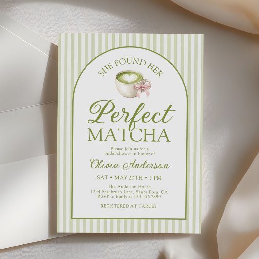 Invitation She Found Her Perfect Matcha Green Bridal Shower