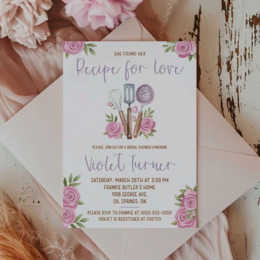 Invitation She Found her Recipe for Love! Bridal Shower