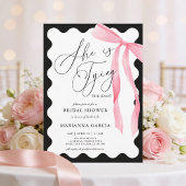 Invitation She is Tying the Knot Pink Bow Bridal Shower