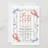 Invitation She’s a Catch Costal Lobster Bridal Shower (Devant)