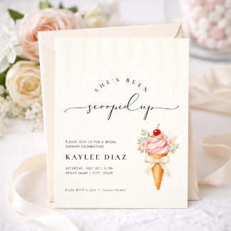 Invitation She’s Been Scooped Up Ice Cream Bridal Shower
