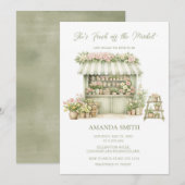 Invitation She’s Fresh Off The Market Sage Bridal Shower (Devant / Derrière)