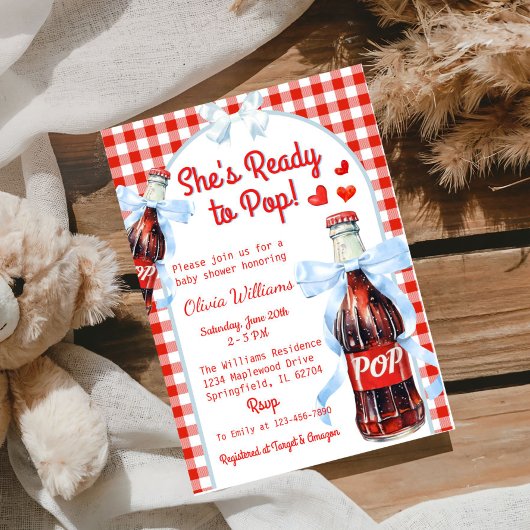 Invitation She’s Ready to Pop Soda Baby Shower