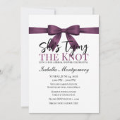 Invitation She’s Tying the Knot Theme Plum Bow (Devant)
