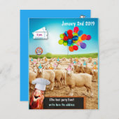 Invitation sheep birthday (Devant / Derrière)