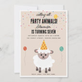 Invitation Sheep Lamb Cute Farm Party Animals Birthday (Devant)