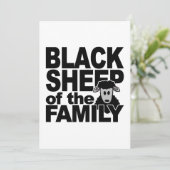Invitation SHEEP NOIR, personnaliser (Debout devant)