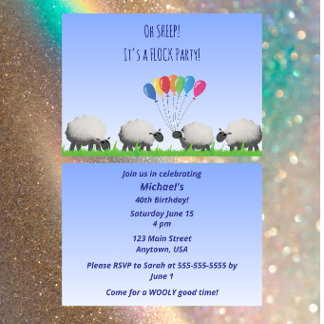Invitation Sheep Party Invite – Oh Sheep It’s a Flock Party
