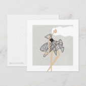 Invitation Sheer Motion Muse Glam Fashion Art Card (Devant / Derrière)