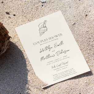 Invitation Shell Beach Ocean Mariage Couples douche