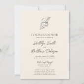 Invitation Shell Beach Ocean Mariage Couples douche (Devant)