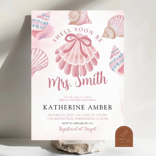 Invitation Shell Bientôt être Mme Beach Fête des mariées de m