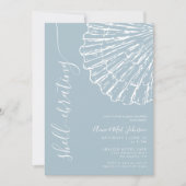 Invitation Shell-ebrating Coastal Blue Shell Boy Baby Shower (Devant)