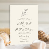 Invitation Shell Modern Beach Ocean Destination Mariage
