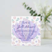 Invitation Shellabrate Seashell Under the Sea Anniversaire (Debout devant)