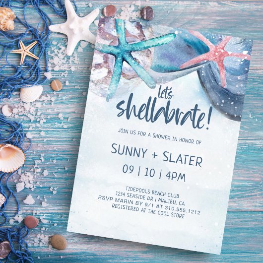 Invitation Shellabration | Plage Coquillages Mariage Shower