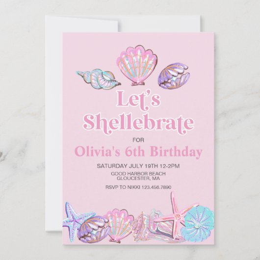 Invitation Shellebrate Seashell Beach (Devant)