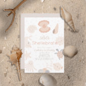 Invitation Shellebrate Seashell Créatures rose 1er anniversai