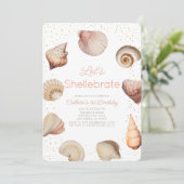 Invitation Shellebrate Seashell Réaliste 1er anniversaire (Debout devant)