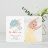 Invitation Shellebrate Seashell Retro Pink Photo Anniversaire (Debout devant)