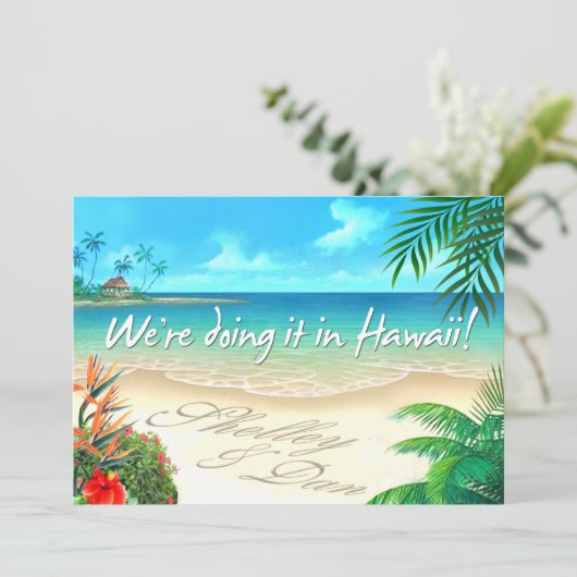 Invitation Shelley & Dan Exotic Beach Wedding ::custom : (Debout devant)