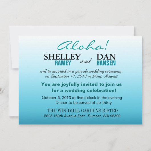 Invitation Shelley & Dan Exotic Beach Wedding ::custom : (Dos)