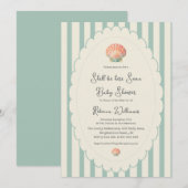 Invitation Shelly sera bientôt là Baby Shower côtier (Devant / Derrière)