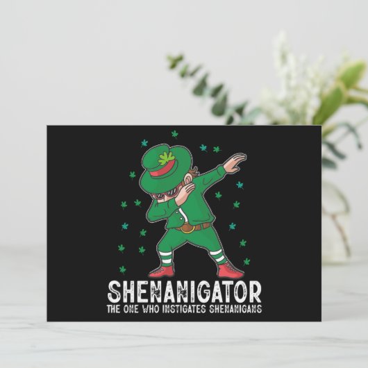 Invitation Shenanigator Dabbing Fête de la Saint-Patrick Shen (Debout devant)