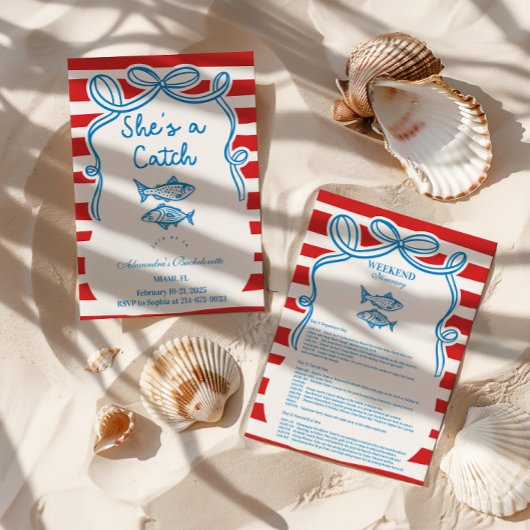 Invitation She's A Catch Bachelorette Celebration