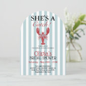Invitation She's a Catch Coastal Lobster Bridal Shower  (Debout devant)