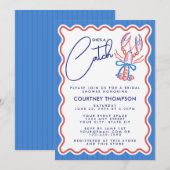 Invitation She's A Catch Coastal Lobster Bridal Shower (Devant / Derrière)